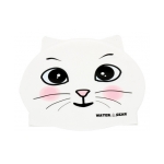 Water Gear White Cat Critter Silicone Swim Cap