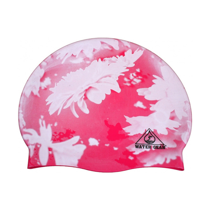 Water Gear Pink Flower Silicone Swim Cap product image