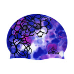 Water Gear Blue Flower Silicone Swim Cap
