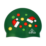 Water Gear Santa Hat Ornament Graphic Silicone Swim Cap