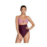 Speedo Nylon/Spandex Tie Front One Piece Female
