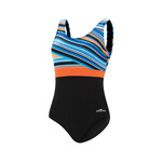 Aquashape Women's Wanderlust Color Block Moderate Scoop Back One Piece Swimsuit