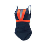 Aquashape Women's Color Block Moderate Boat Neck One Piece Swimsuit