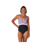 Speedo Women's Standard Swimsuit One Piece Adjustable Crossback Contemporary Cut - Paisley Purple