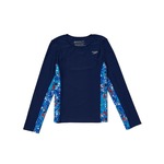 Speedo Girls L/S Print Splice Rashguard
