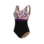 Aquashape Women's Wanderlust Color Block Moderate Scoop Back One Piece Swimsuit