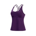 Dolfin 
Solid Deep Scoop Neck Tankini Top with Double Strap