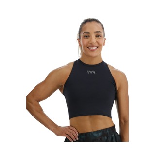 Tyr Base Kinetic Women's Cropped High Neck Tank - Solid