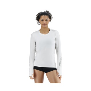 Tyr SunDefense Women's Vented Long Sleeve Crew Shirt - Solid