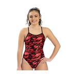 Dolfin Women's Reliance Zephyr Red V-Back One Piece Swimsuit