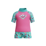 Speedo Girls Digital Short Sleeve Rash Top and Shorts Swimsuit Set
