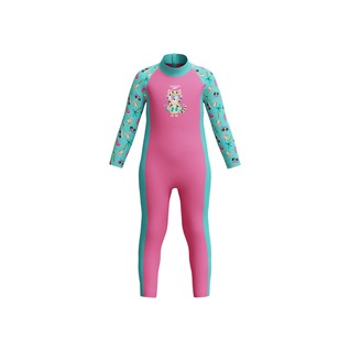 Speedo Girls Printed All-In-One Sun Rash Guard Swimsuit
