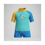 Speedo Boys Digital Short Sleeve Rash Guard Top and Short Swim Suit Set